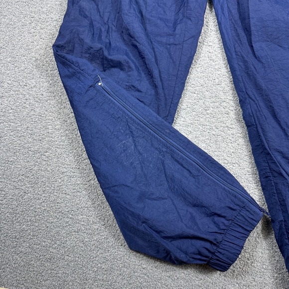 Vintage Nike Track Pants Men's Large Blue Nylon Swoosh Ankle Zip 90s Y2K - Picture 4 of 8